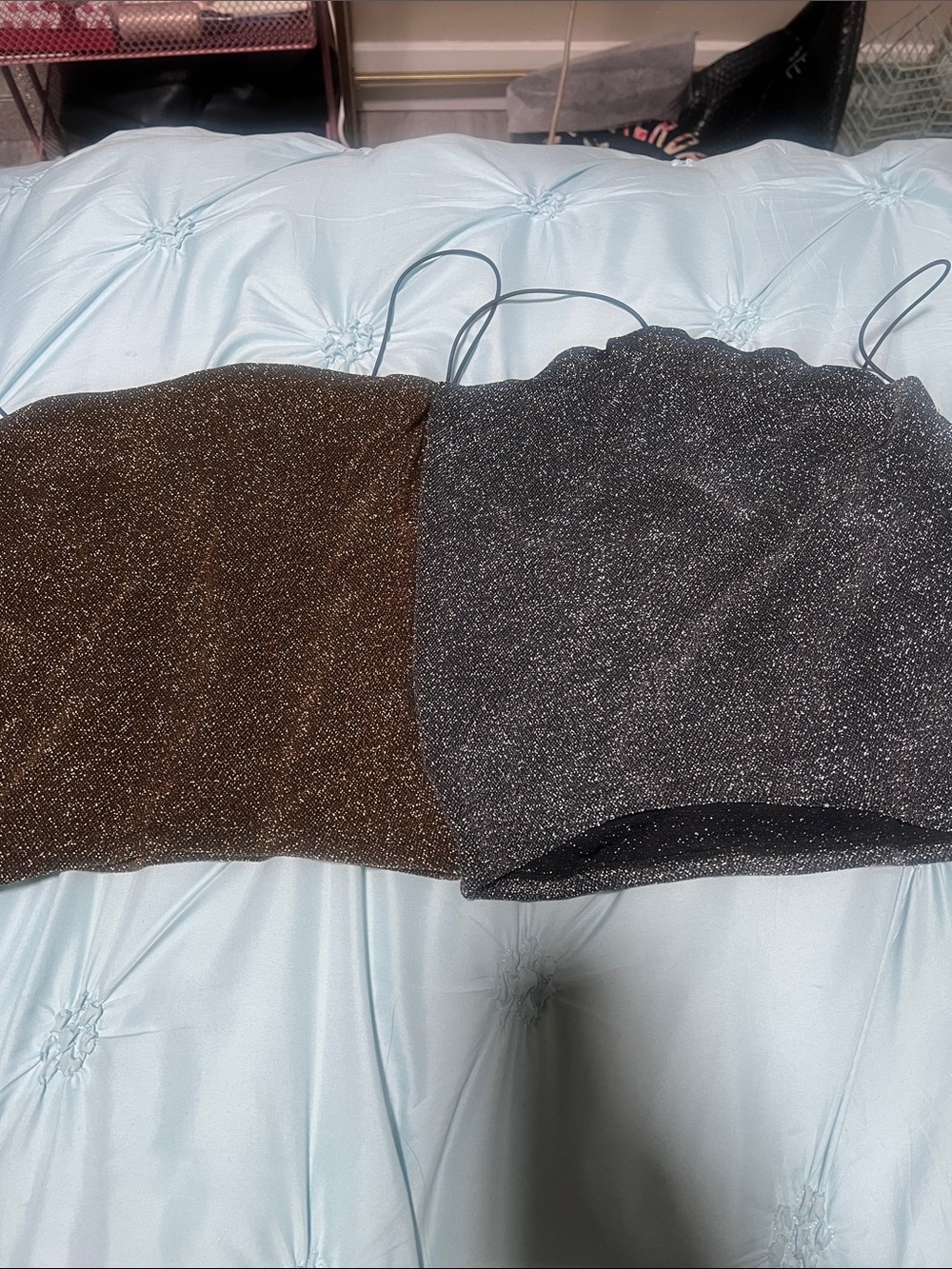 H&M Sparkle Crop Tops in Gold and Silver